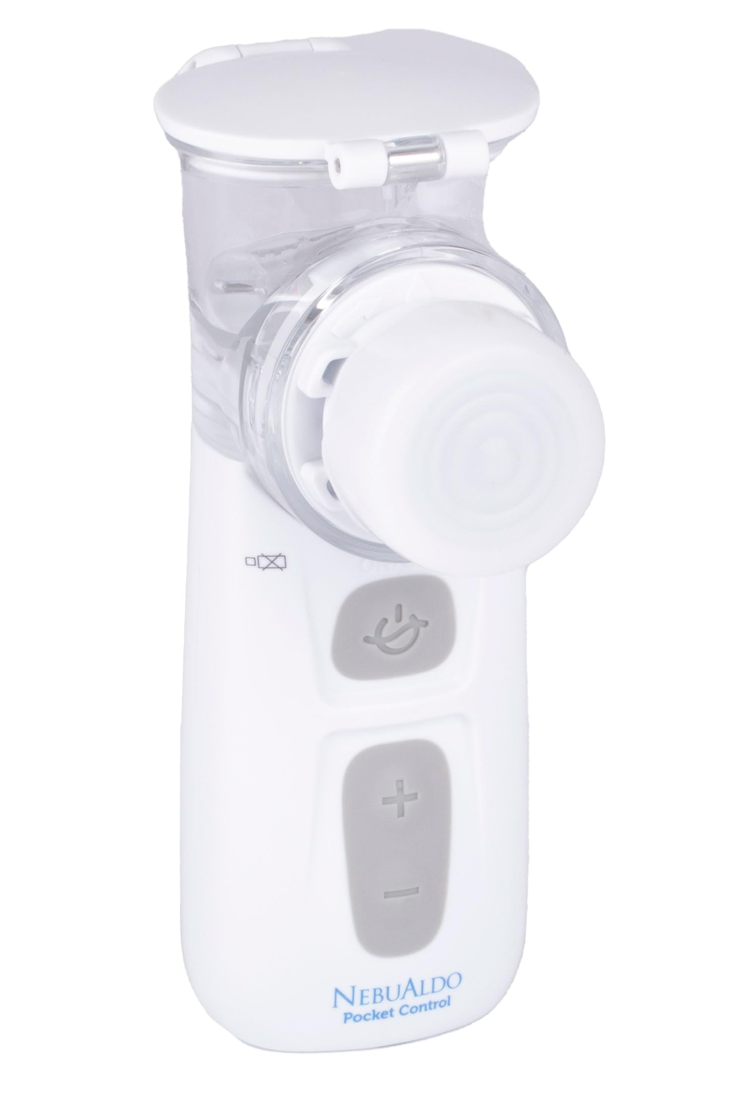 Nebualdo Pocket Control. Nebulizador ultraligero portátil de malla adecuado para tratamiento de trastornos respiratorios. Velocidad regulable. Uso diario. Incluye un estuche para transportarlo - 6 ml