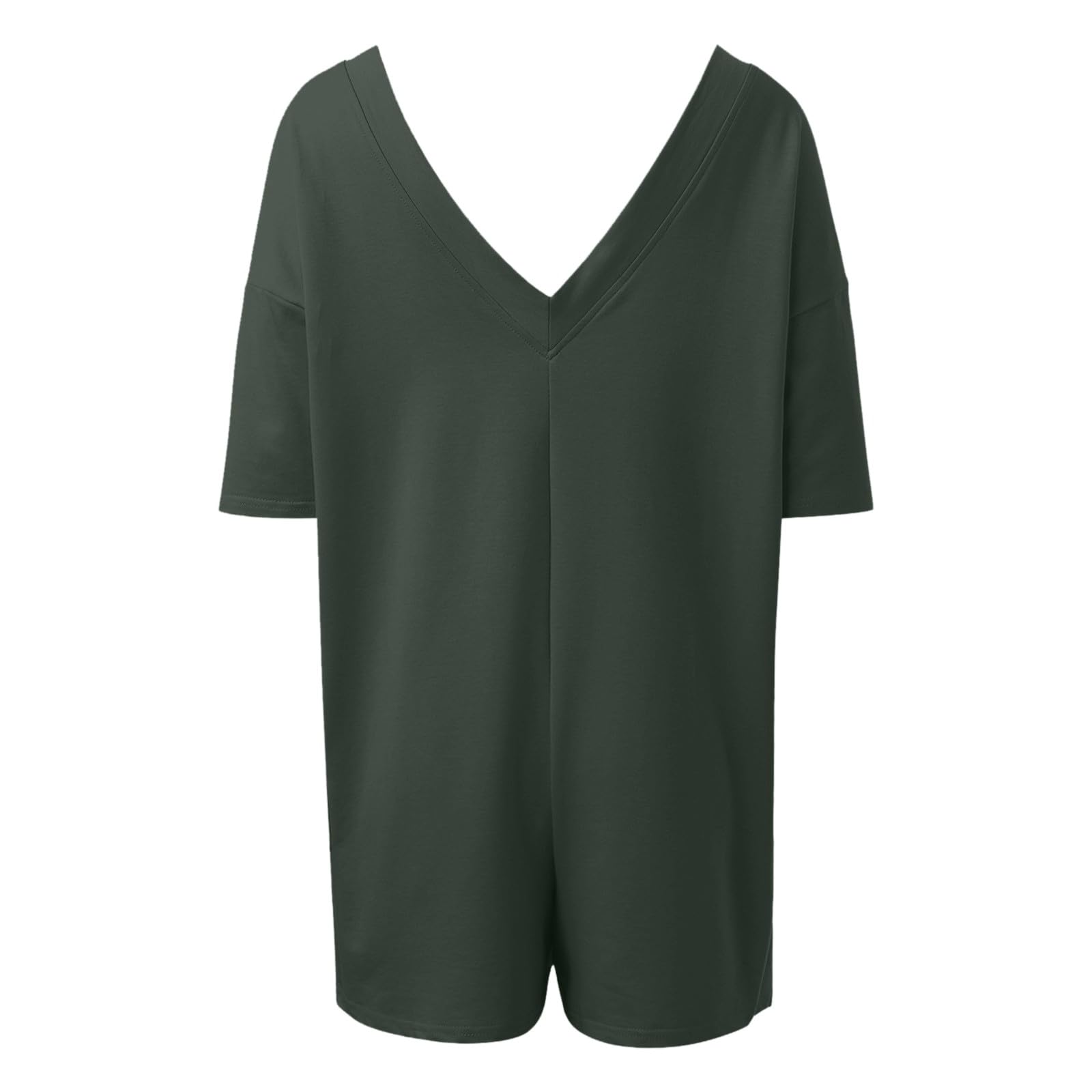 Salopette Da Lavoro Donna，Pantaloni Curvy Donna Estivi Vita Alta，Stile Boyfriend Oversize Ampio Comodo Elasticizzato Con Ampie Tasche Pantaloncini A Maniche Corte Tute