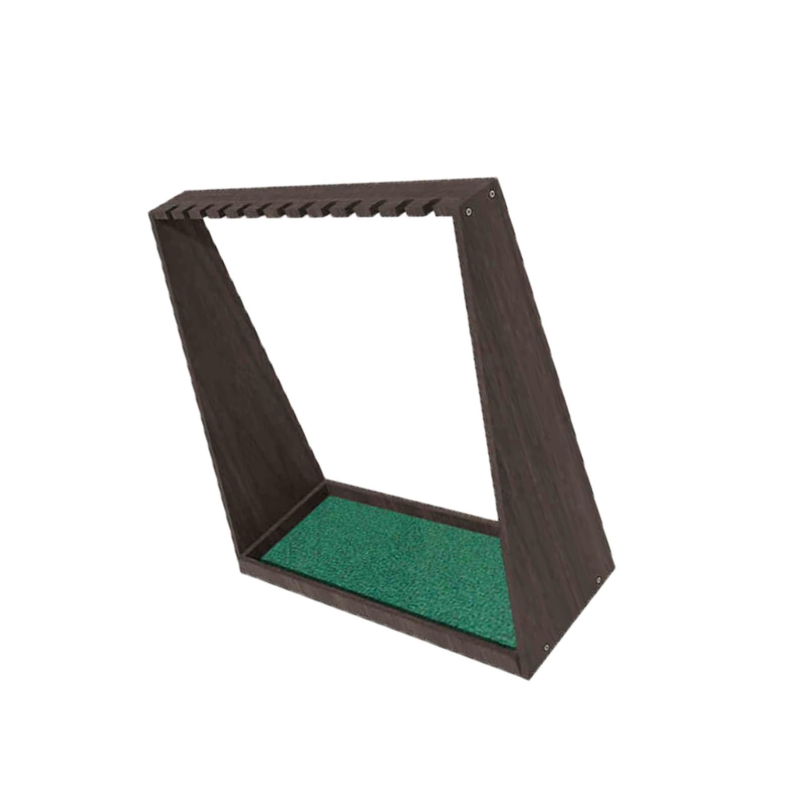 Jxyq Brown Golf Club Rack, Holds 13 Clubs With Putter Stand, Artificial Grass Mat, For Outdoor Indoor Home Garage