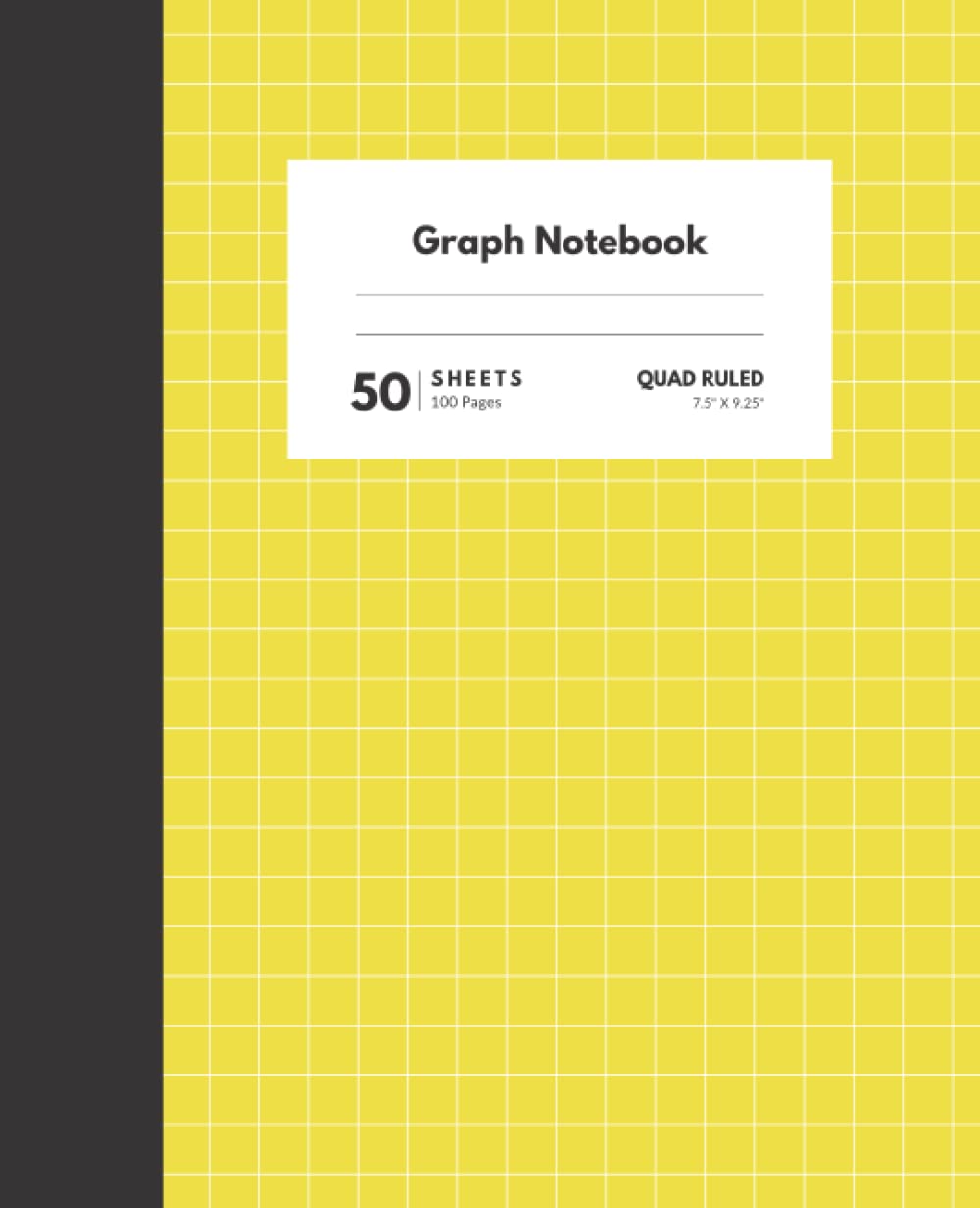 Yellow Graph Paper Composition Notebook Journal: Quad Ruled 4x4, Grid Paper for Math and Science Students, Graph Journal (7.5 x 9.25) 100 pages