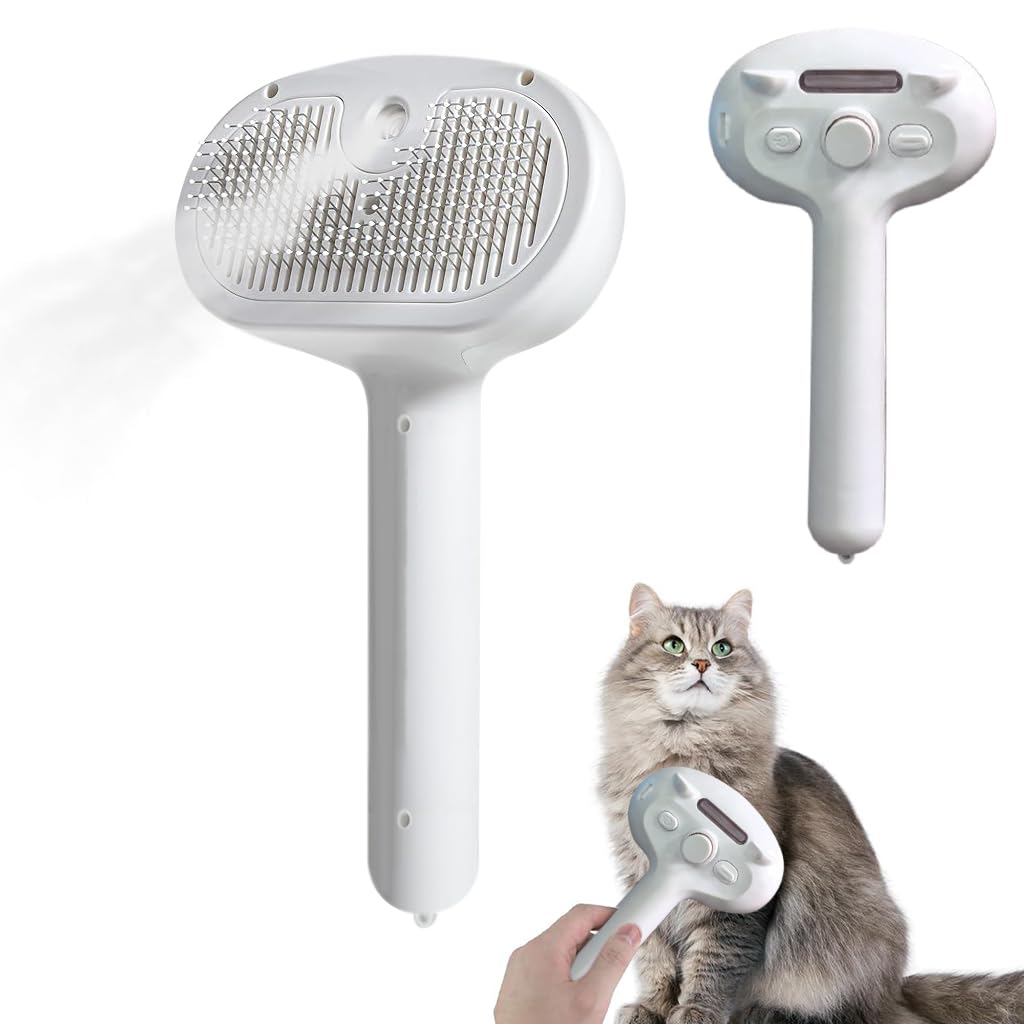 Qpets® Dog Hair Brush, 3 in 1 Cat Brush Dog Brush Sprayer Comb & Antibacterial UV Light & Cat Dog Shedding Hair Brush, Pet Grooming Brush Self-Cleaning Shedding Hair Brush for Long and Short Hairs (B0D7CTP5QS) Amazon Price History, Amazon Price Tracker