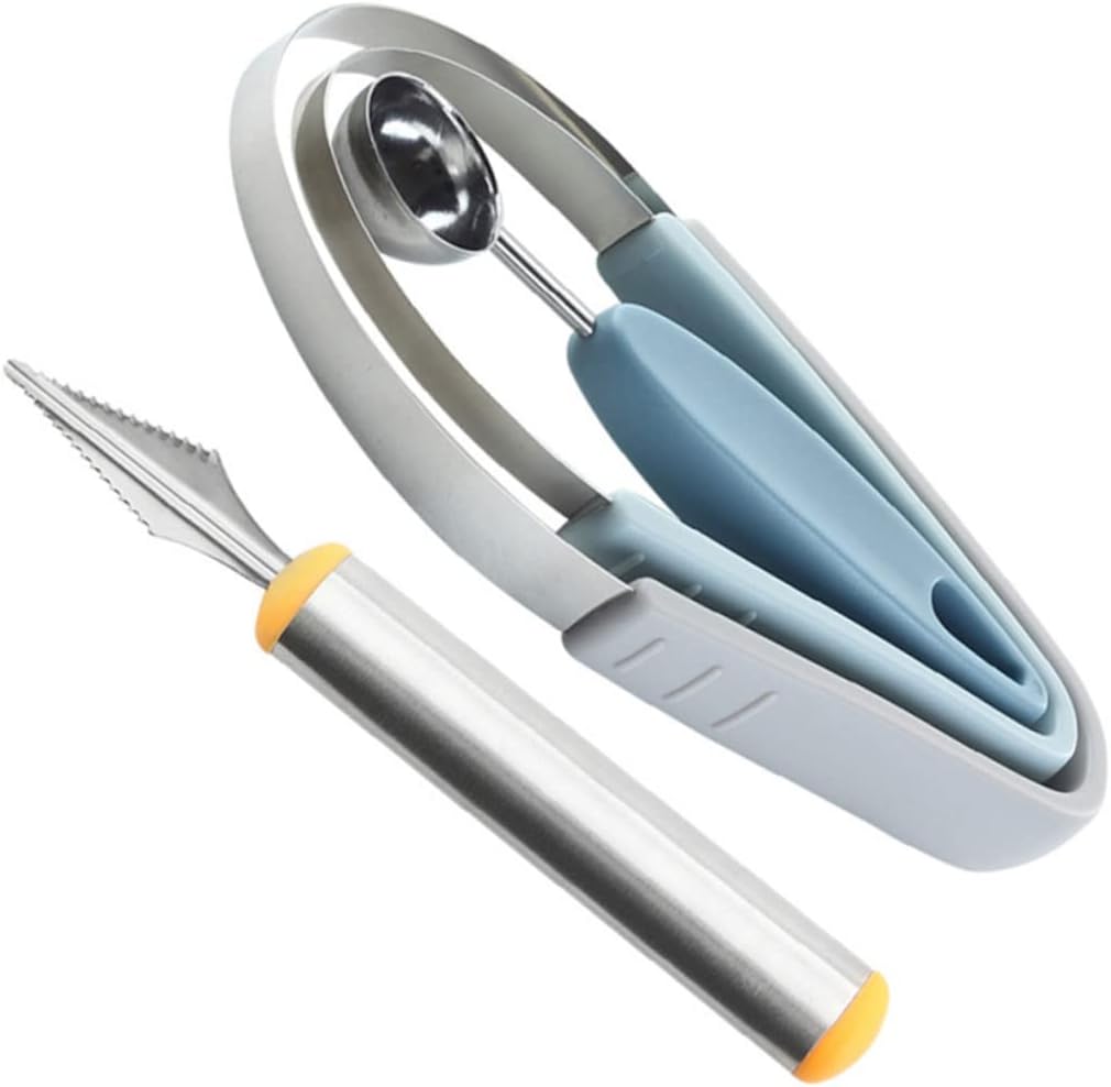 STOBAZA 4pcs Fruit Scoop Stainless Steel Easy-clean Digging Spoon Multi-purpose Fruit Carving Tool for Kitchen