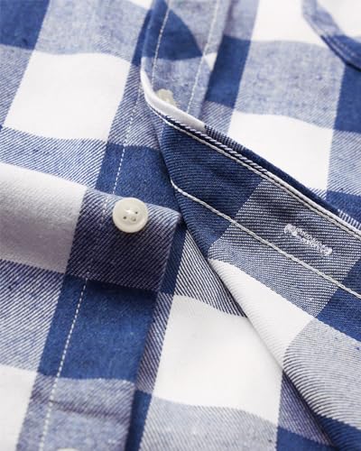 Image of Alimens & Gentle Men's Button Down Regular Fit Long Sleeve Plaid Flannel Casual Shirts