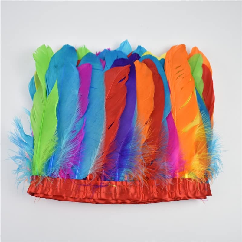 10 Metri Piume D'Oca Trim Accessori Artigianali Piume di Cigno Bianco Frange Ribbon Carnival Plumas Dress Decoration