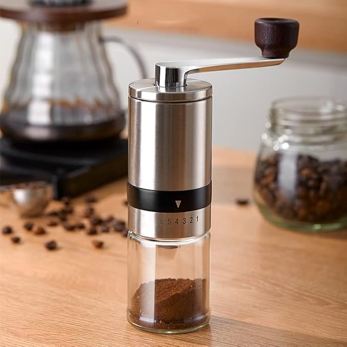 Frafuo Burr Coffee Grinder Manual Coffee Grinder Stainless Steel Hand