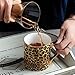 YBK Tech Kaffeetasse aus Knochenporzellan, Teetasse, Kaffeetasse für Zuhause, Küche, Büro (Leopardenmuster)