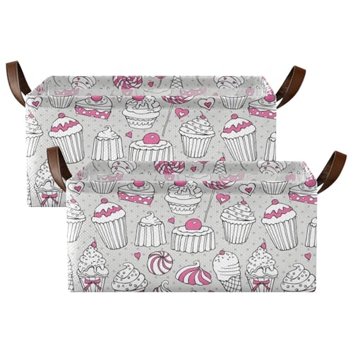 Kjovgcb �����`���[�o�X�P�b�g�r���A���U�[�n���h���t���܂肽���ݎ��{�b�N�X�A�L�b�`���p�o�X�P�b�g�I�[�K�i�C�U�[ 16.9x11.4x7.75�C���` �v�����g �V�[�����X �X�C�[�c �P�[�L �A�C�X�N���[�� �s���N �z���C�g �O���[ 2��