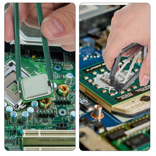 Chip Puller, IC PLCC Chip Extractor U-Shape ROM Extractor Puller IC Chips Remover Tool Motherboard Circuit Board Component Pullers Tool Clips Pliers with Bent-tip Tweezer for Electronic Component