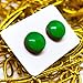 Stud Earrings, Emerald Green 10 mm Round Studs for Women Girls Men, Handmade Stainless Steel Posts for Sensitive Ears, Color Dot