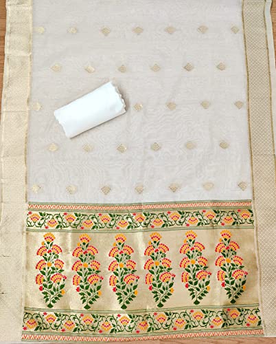 Image of Pandadi Women's Cotton Jacquard Unstitched Salwar Suit Dress Material