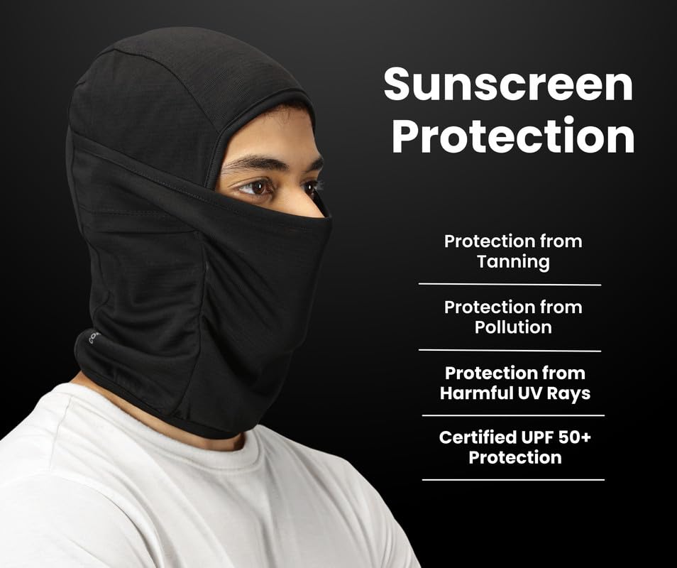 Image of BLUE TYGA Sunscreen Balaclava with UV Protection | Full Face Mask for Riders | UPF 50+ Protection Facekini