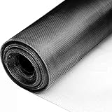 fowong 304 Stainless Steel Mesh Window Screen Roll Black 47' x10FT Metal Window Screen Replacement, Durable 20x22 Wire Mesh for Door, Patio, Air Vent Cover