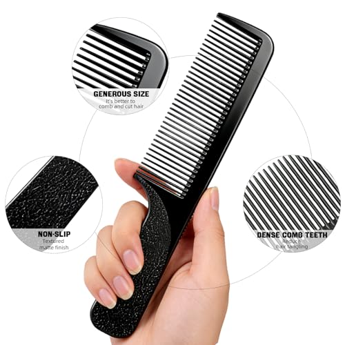 Peines de barbero profesionales set de 6 unidades negro miniatura 3