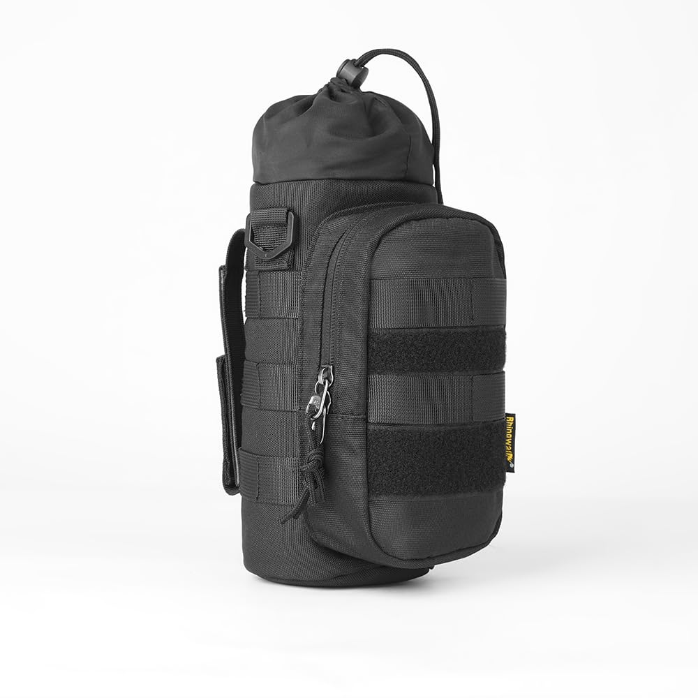 Rhinowalk Sac tactique pour bouteille d'eau de moto avec cordon de serrage Molle isolé pour garder au chaud au frais