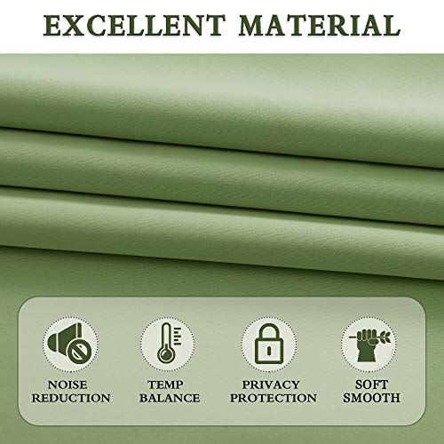Image of DONREN Patio Door 108 Inches Long Curtain Panels - Ceiling to Floor Extra Long Drape Curtains Window Treatment for Sliding Glass Door (Sage,2 Pieces,W 52 x L108 inches)
