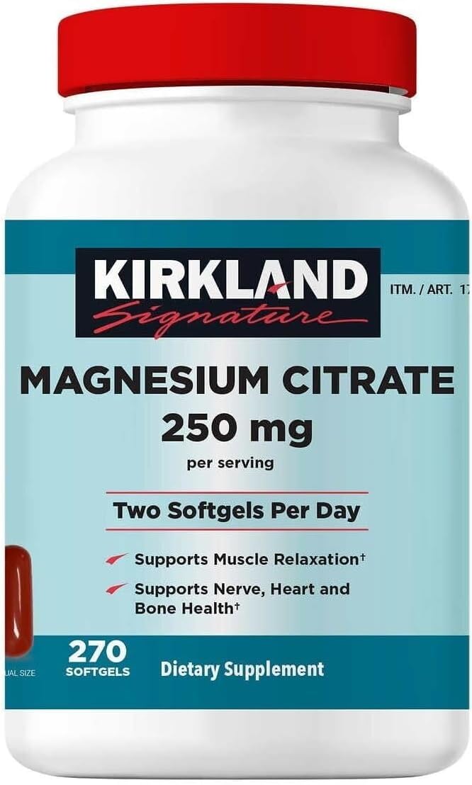 Kirkland Signature Magnesium Citrate 250mg Softgels (270