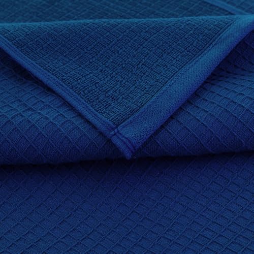 Casa Copenhagen Waffle 4-teiliges Geschenkset XL Designer Handtüchern aus 100% ägyptischer Baumwolle- Marineblau, 70x140 cm… – Ansicht 3