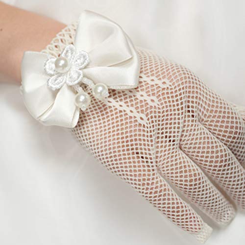 Girls First Communion Gloves Wedding Pageant Princess Glove with Bow4