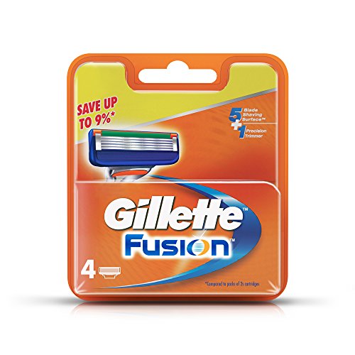 Gilletté Fusion Razor Refill Cartridges 4 Count -Made in Germany - Free Gift Included