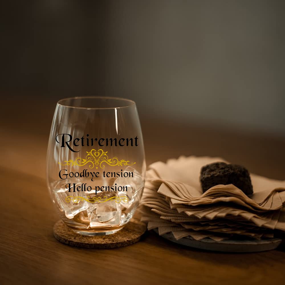 Retirement Wine Glasses - Gift Box Included -5 Retirement Wine Glasses - Gift Box Included -5