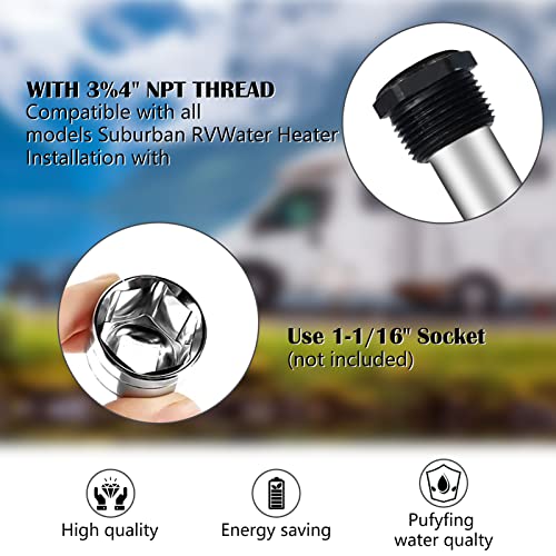 Rv Water Heater Anode Rod And Flush Wand Metal Rv Water Heater Tank Rinser Flusher,Remove Sediment And Scale From The Bottom Of Rv Water Heater,Powerful Water Spray #TOP3