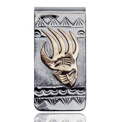 $160Tag 12ktGF Silver Bear Paw Certified Navajo Native American Money Clip 11256 Made by Loma Siiva3