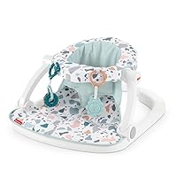 Vista 9 de Fisher-Price Silla de bebé portátil Sit-Me-Up Asiento de piso con juguetes de desarrollo y almohadilla de asiento lavable a máquina, explosiones