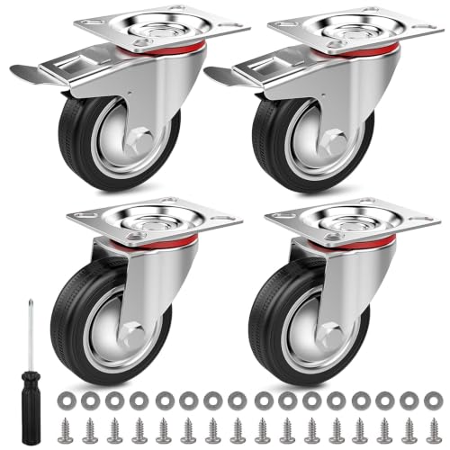 2x Schwerlastrollen 600 Kg – Gummilauffläche, 200 Mm Durchmesser, Für Transport