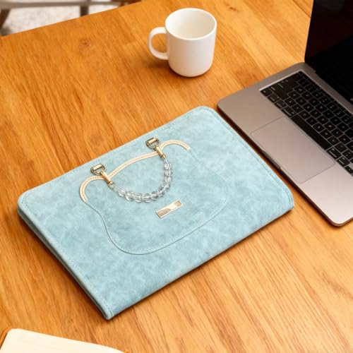 Pochette pour ordinateur 13 pouces bleu antichoc et étui compact en cuir PU - 4