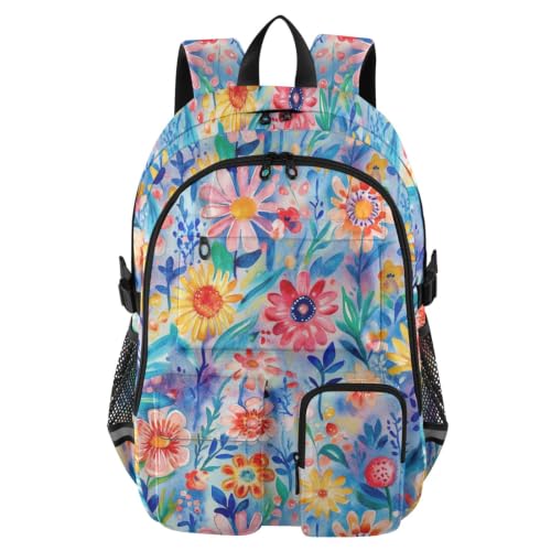 Mochila de viaje para universidad y trabajo con diseño de floración para adultos