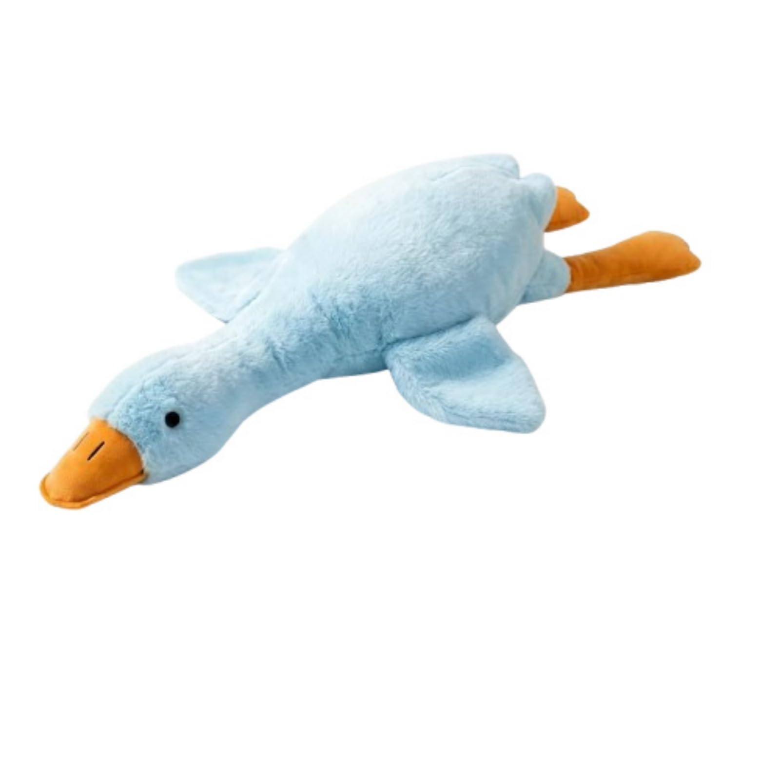 JORCEDI Large Goose Plush Pillow, Soft Stuffed Animal Cuddly Toy, Cute Fluffy Goose Pillows for Kids Adults, Multicolor Plush Throw Pillow for Bedroom Sofa Decor (Blue,90cm)
