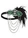 Vijiv Gold Inspired 1920s Flapper Headband Accessories Gatsby Style 20s Headpiece
