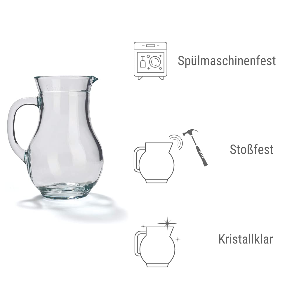 Oberglas Carnuntum Wasserkaraffe Tonkrug-Optik 500 ml, 6er-Set