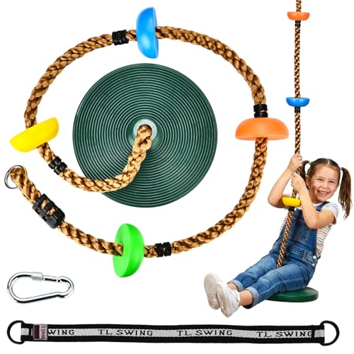 HeyZoo Tree Swing for Kids 330LB Capacity, Climbing Rope with Platforms and Disc Swing Seat Set...