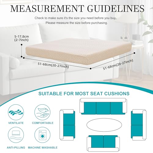 Image of 14Pcs Stretch Patio Cushion Covers,Outdoor Couch Covers Replacement,Outdoor Couch & Sofa Slipcovers,for Patio Furniture Cushion Covers,Washable Reusable Furniture Protector (Beige,Cover Only)
