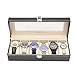 Produktbild paracity Damen Top Große Jewelry dislpay Box Organizer mit Schwarz Leder Case Watch Stauraum für Herren, Hold 6 watch