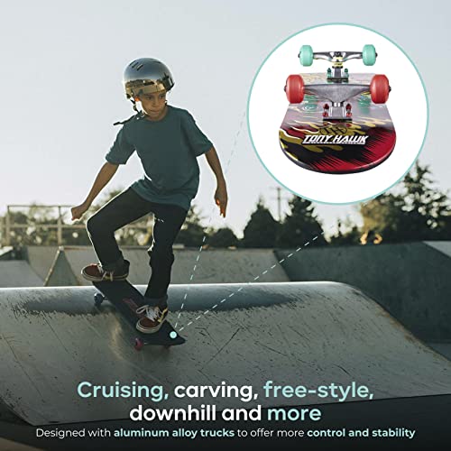Image of Tony Hawk 31 inch Skateboard, Tony Hawk Signature Series 3, Metallic Graphics & 9-ply Maple Deck Skateboard for Cruising, Carving, Tricks and Downhill, Cars