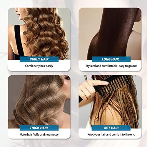 Wide Tooth Comb, Curl Styling Detangling Comb Plastic Hairdressing Hair Styling Combs Barber Shower Large Tooth Combs for Curly Hair or Long Wet Hairs