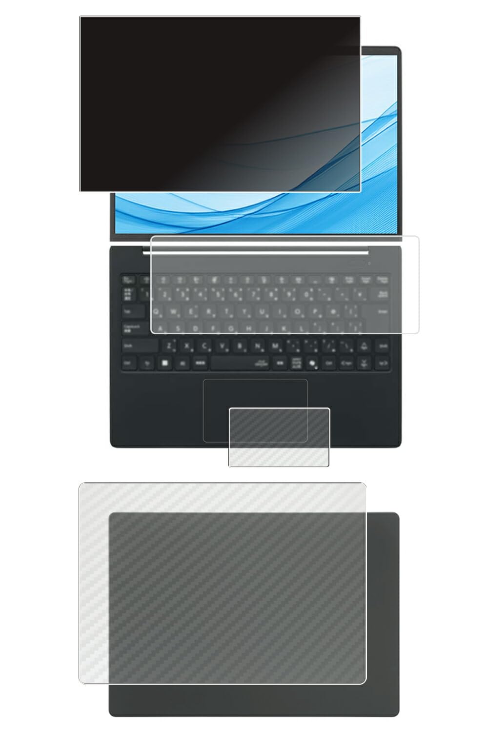 Amazon | [4点セット(画面+天板+タッチパッド+キーボードカバー