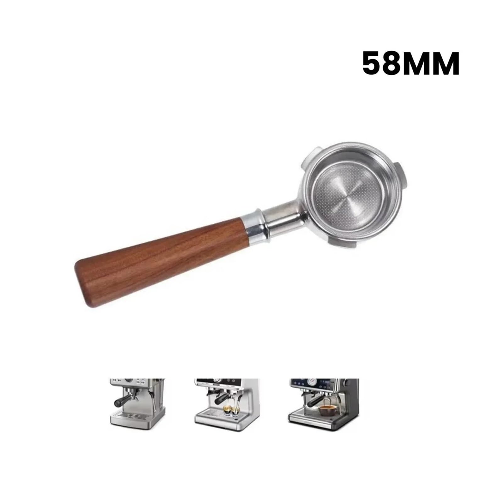 Portafiltro De Café Sin Fondo De 3 Orejas De 58mm Con 2 Cestas (18g),Compatible Con Hibrew, Herramientas De Barista For Cafetera H7/h7a /h10a(HIBREW Black 230 * 58)