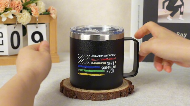Taza para yerno favorito 14oz acero inoxidable negra miniatura 7