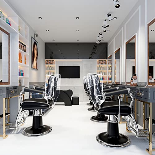 5 Pieces Chair Back Cover Salon Chair Cover Plastic Clear Round Chair Back Cover Prevents Damage To Spa/Salon Chair, Hairdressing Chair Back Covers Fits Most Standard Salon Chairs, Office Chairs - Image 4
