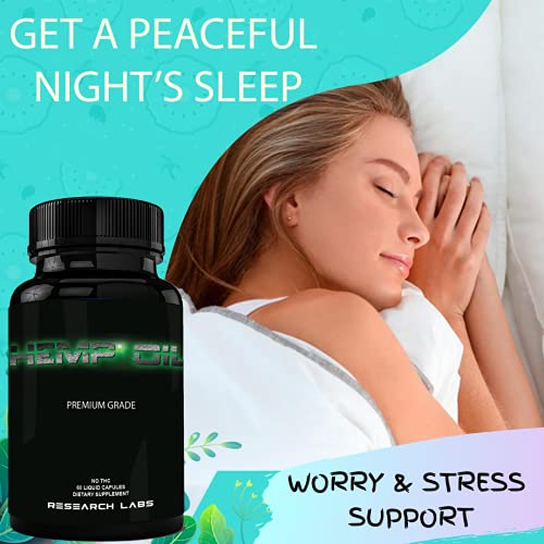 Research Labs 450,000 Premium Hemp Capsules, 2 Fer 1 Package! 100% Organic All Natural Oil, Worry Nervousness Body Ache Stress Support - Image 5