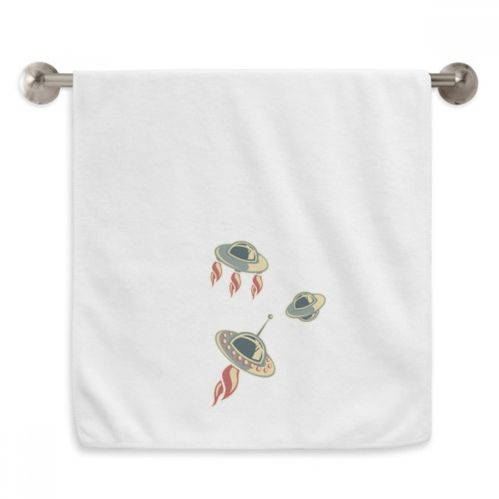 Serviette Alien UFO DIYthinker 33x74 cm blanche essuie-mains moelleux pour salle de bain