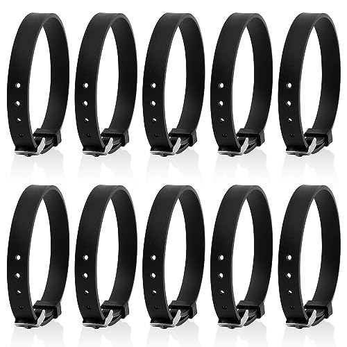AUEAR, 10 Pack 8mm Wristbands Bracelets for Slide Letters Black Colors Jewelry Making DIY Craft...