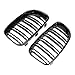 NAAMOTOMOX Compatible with 120i 128i 130i 135i E81 E87 E82 E88 Selected 2pcs Front Bumper Center Kidney Grille Grill (Glossy Black Double Line)