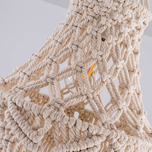 Boho Plug In Pendant Light Macrame Lamp Shade With Light Bulb Hanging Lamp With Plug In Cord,On/Off Switch,Bohemian Hanging Light Fixtures That Plug Into Wall Outlet For Bedroom Decor Living Room #TOP5