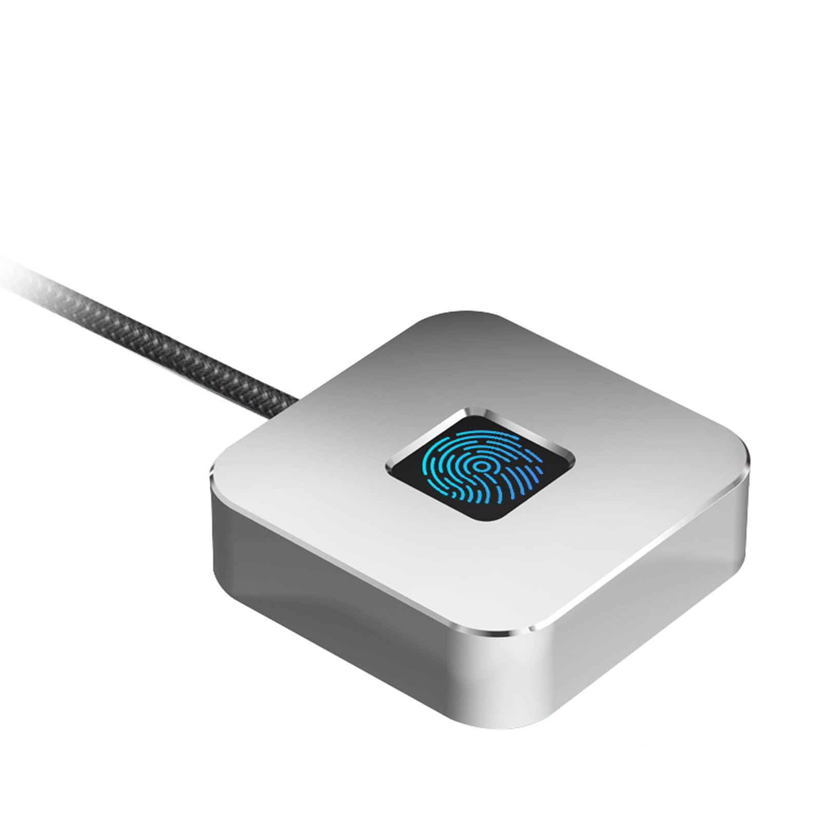 Generic Lector de Huellas Dactilares USB Eficiente para PC con 10 11, Reconocimiento de 360 ​​Grados, Cifrado de Identificación, Soporte para Múltiples Usuarios, Material de Aleación de Zinc (Silver)
