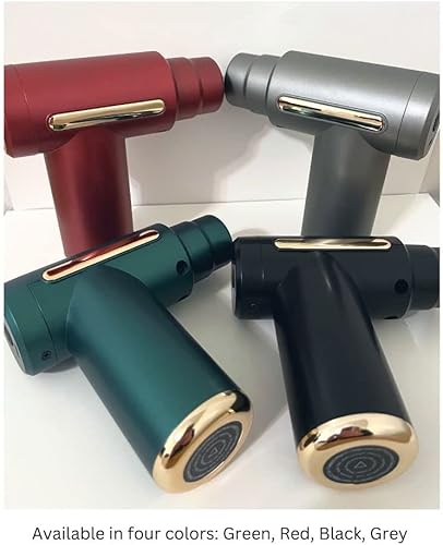 Miniatura 8 de Mini pistola de masaje con 6 ajustes de sensor de velocidad y presión que aceleran la fuerza, viene con 4 cabezas diferentes y hoja de masaje