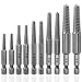 Wolfride 10Pcs Broken Screw Extractor Set, Stripped Screw Remover Drill Bit Kit I 1/4 Inch Hex Shank Easy Out Damaged Bolt Removal Tool